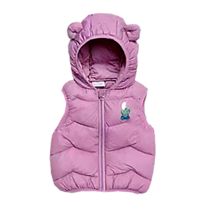 Жилет утеплённый демисезонный с капюшоном для девочки House style SM613F-G115 фиолетовый 1